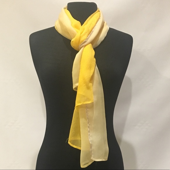 Sunshine Yellow silk scarf wrap shawl hijab turban - Picture 6 of 6